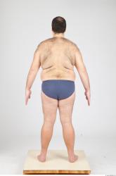 Whole Body Man White Underwear Overweight Studio photo references